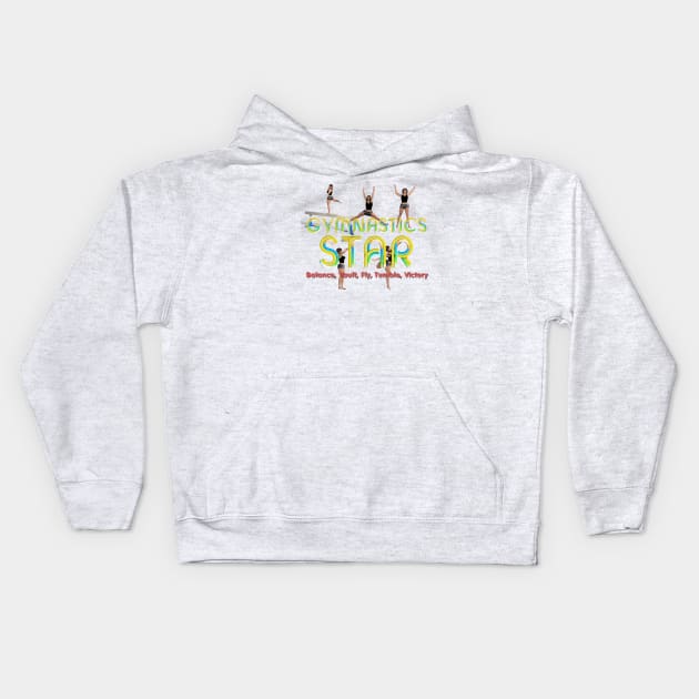 Gymnastics Star Kids Hoodie by teepossible